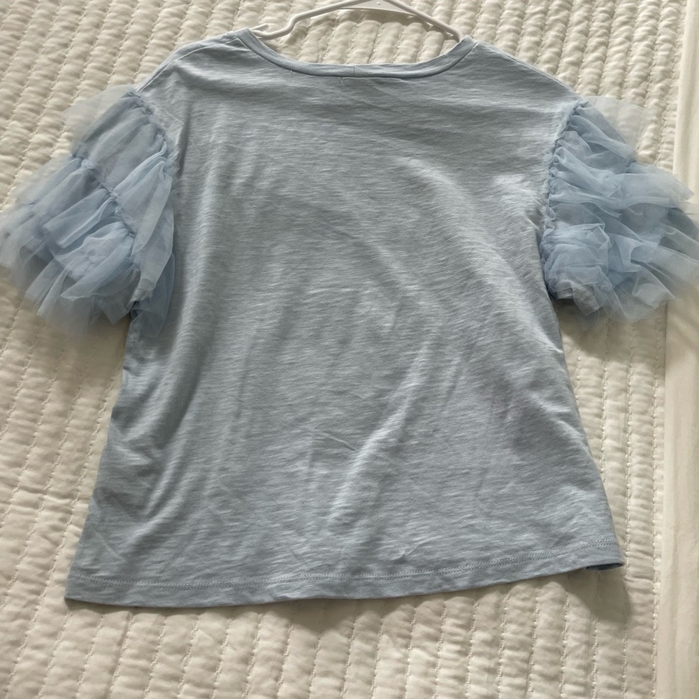Lea and Viola puff sleeve baby blue top. - Picture 3 of 4